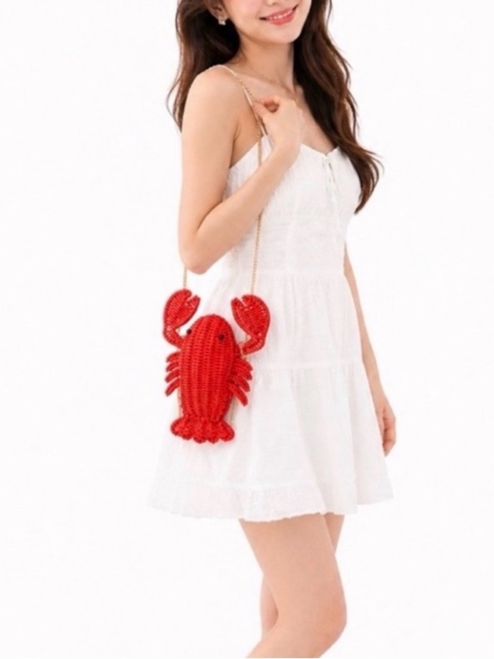 New  Tommy Bahama Red Lobster Woven Crossbody Bag - Picture 4 of 11